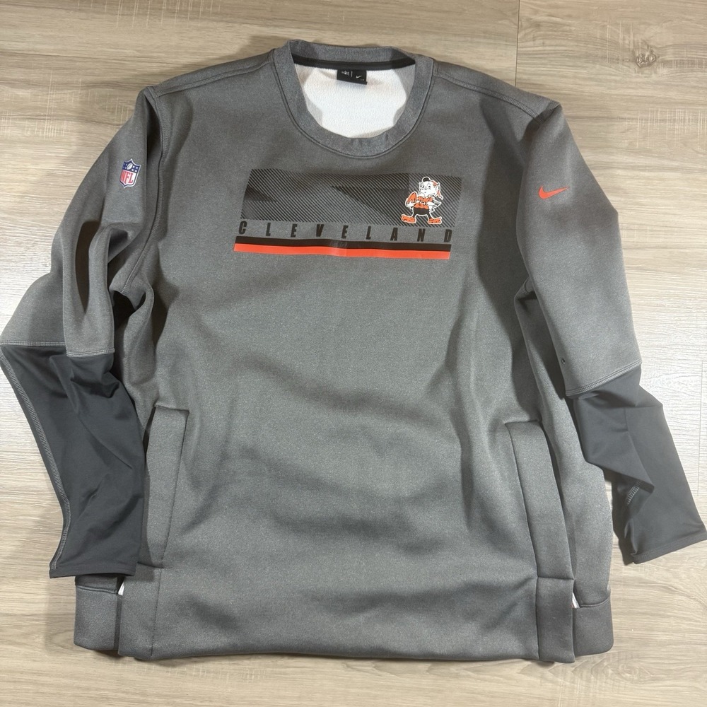 Nike Cleveland Browns NFL  Name Logo Coach‎ Pullover Sweatshirt 2XL On Field